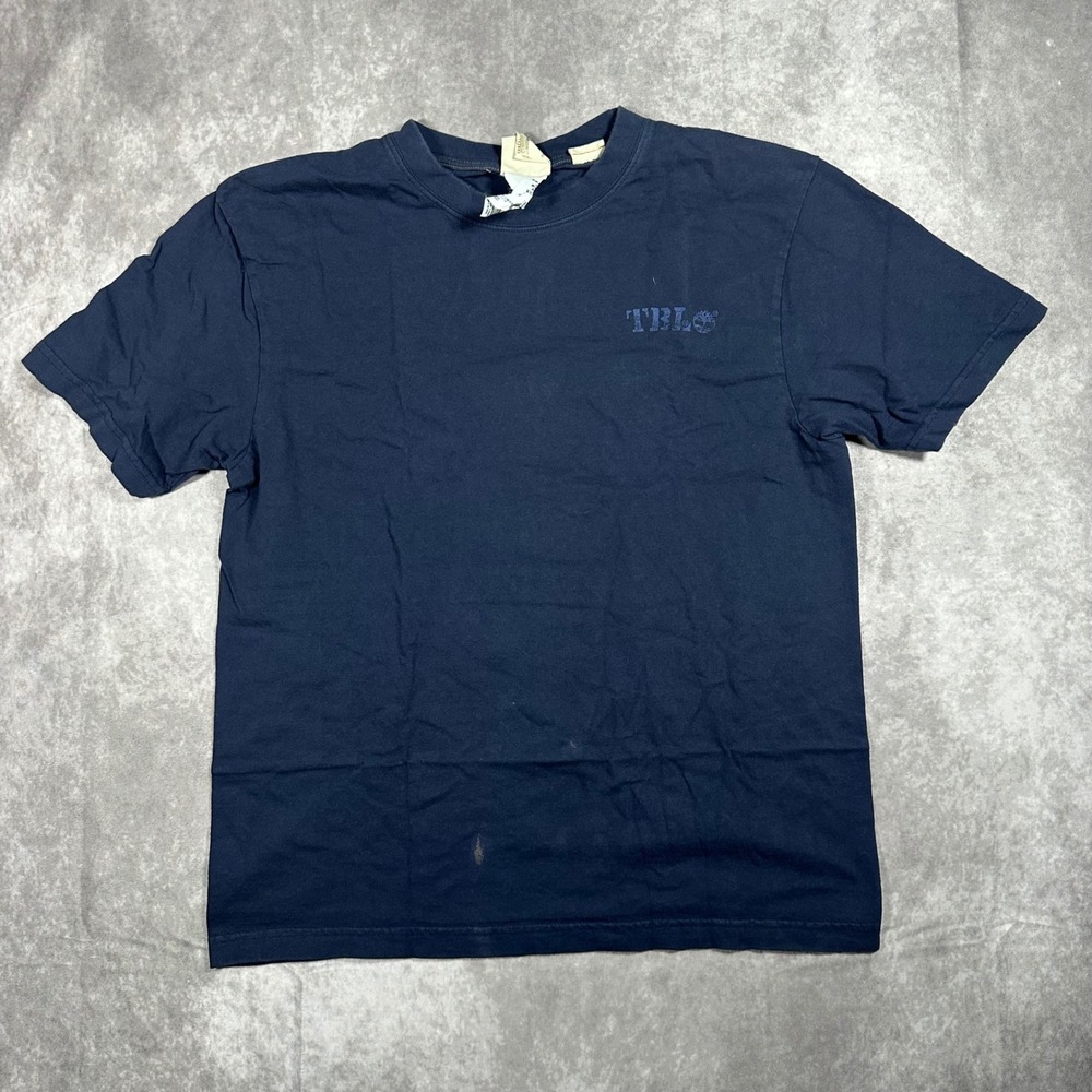 Timberland Mens T-Shirt Navy Blue TBL Expedition Graphic Cotton Large Outdoor